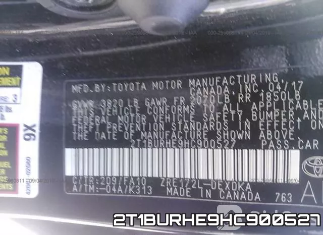 2T1BURHE9HC900527