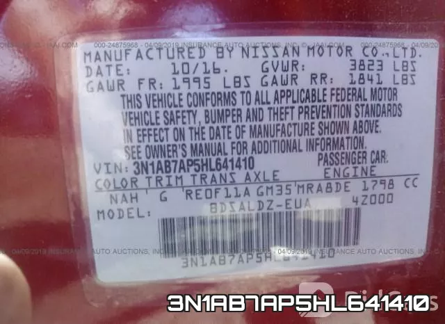 3N1AB7AP5HL641410