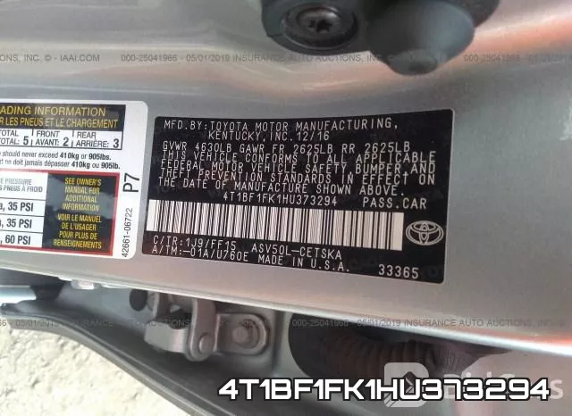 4T1BF1FK1HU373294