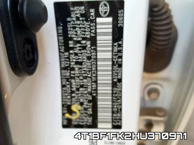 4T1BF1FK2HU370971
