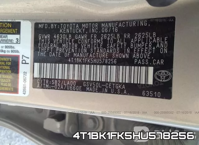 4T1BK1FK5HU578256