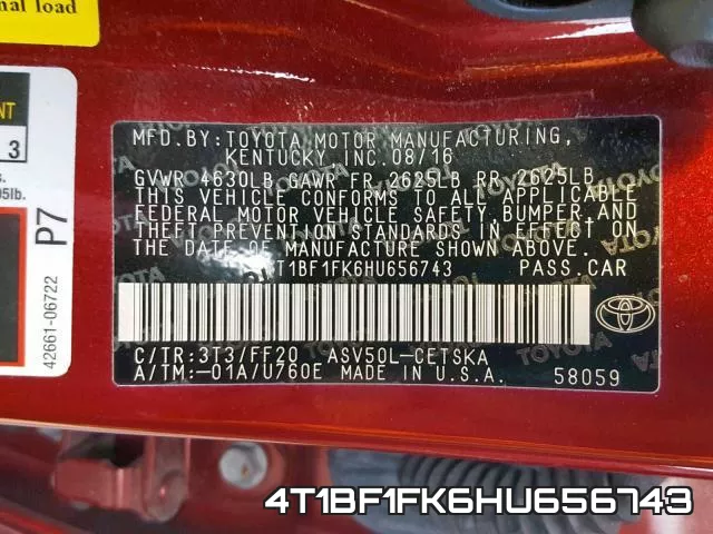 4T1BF1FK6HU656743
