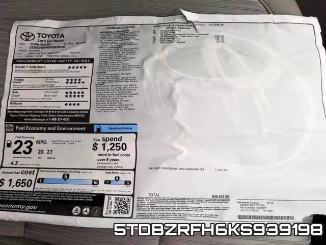 5TDBZRFH6KS939198
