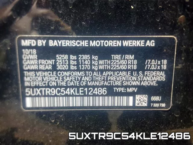 5UXTR9C54KLE12486