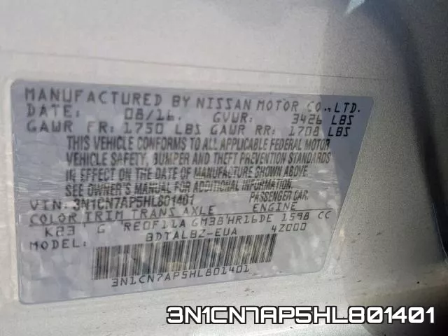 3N1CN7AP5HL801401
