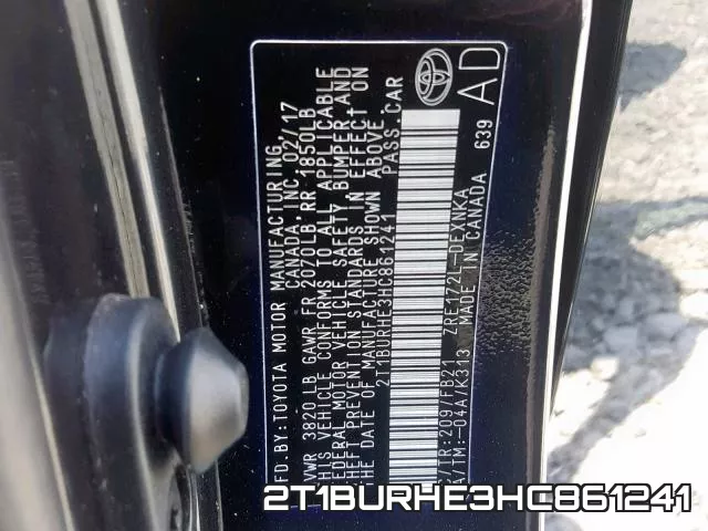 2T1BURHE3HC861241