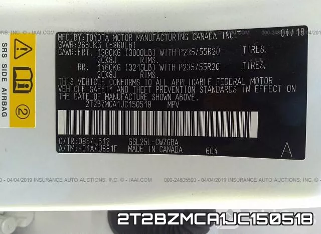 2T2BZMCA1JC150518