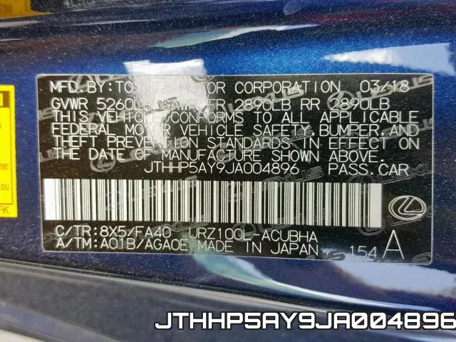 JTHHP5AY9JA004896