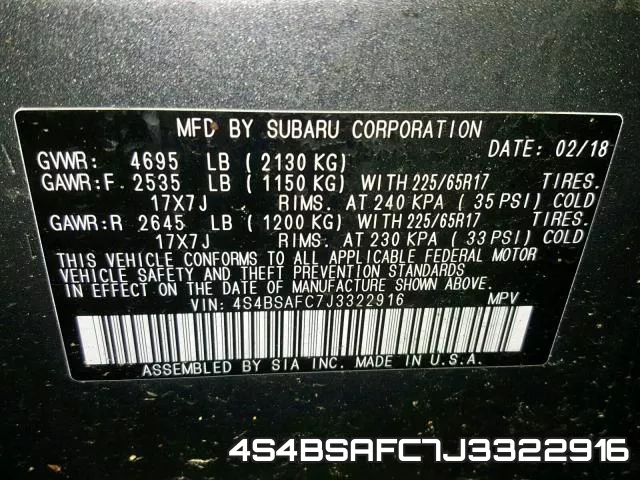 4S4BSAFC7J3322916