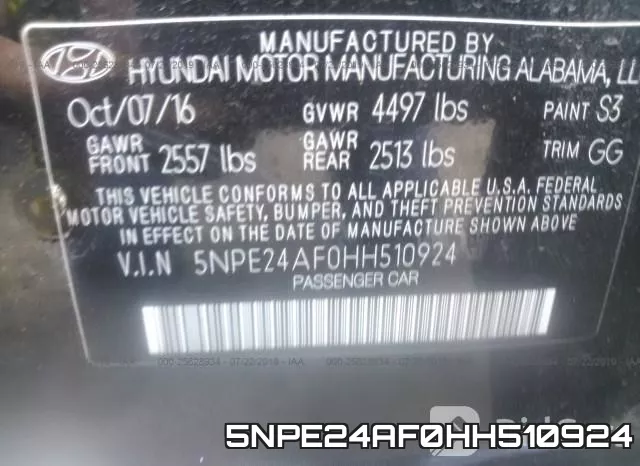 5NPE24AF0HH510924