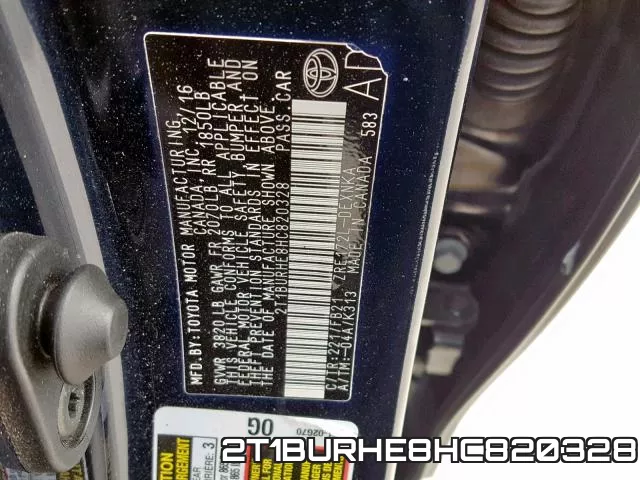 2T1BURHE8HC820328