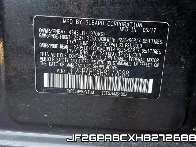 JF2GPABCXH8272688