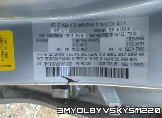 3MYDLBYV5KY511220
