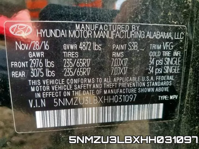 5NMZU3LBXHH031097