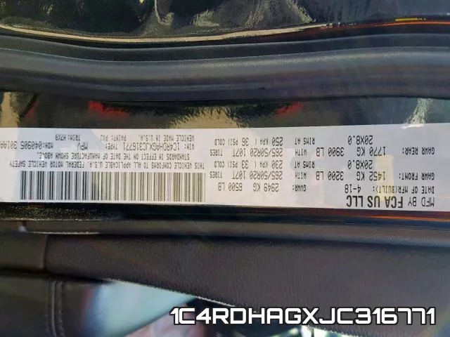 1C4RDHAGXJC316771