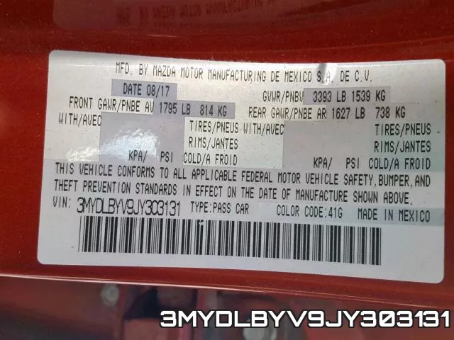 3MYDLBYV9JY303131