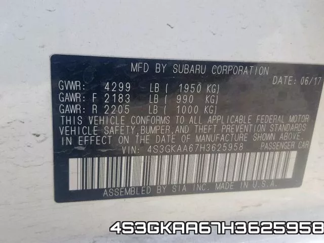 4S3GKAA67H3625958