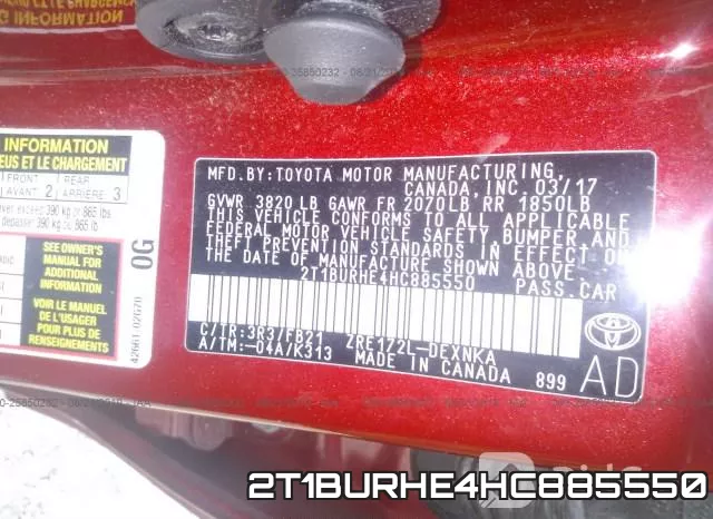 2T1BURHE4HC885550