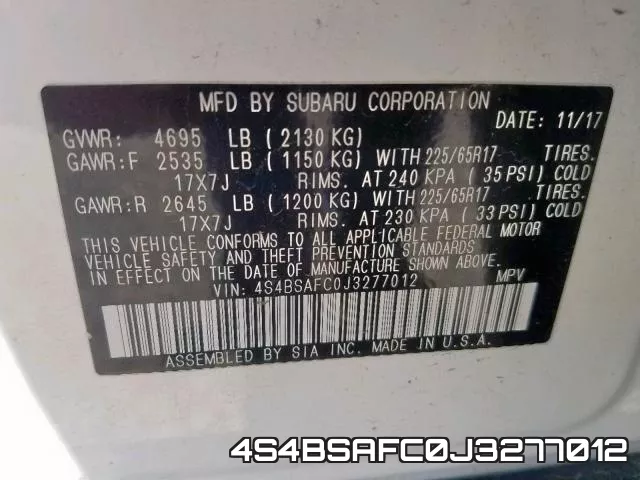 4S4BSAFC0J3277012