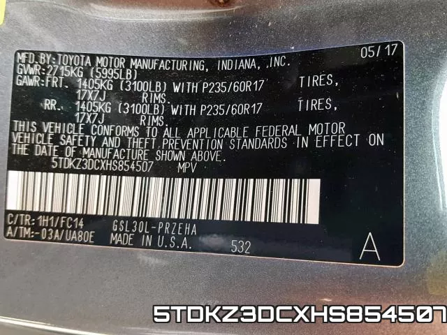 5TDKZ3DCXHS854507