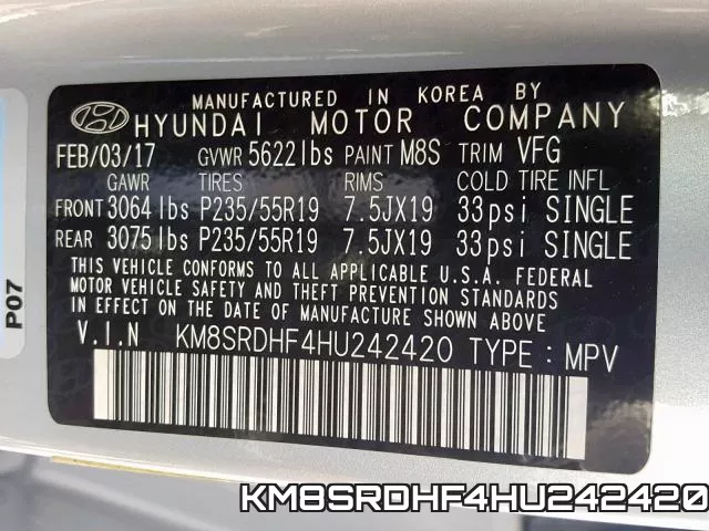 KM8SRDHF4HU242420