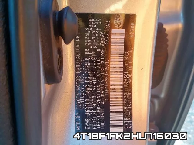 4T1BF1FK2HU715030