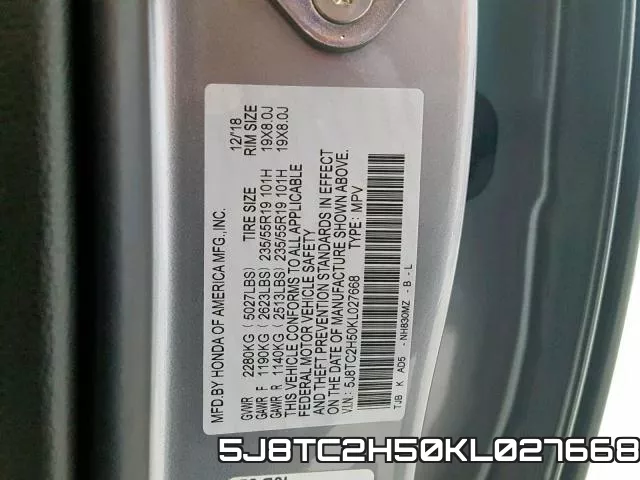 5J8TC2H50KL027668