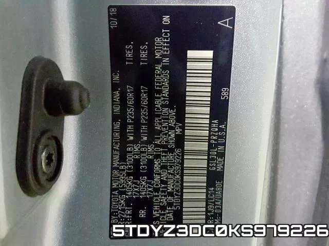 5TDYZ3DC0KS979226