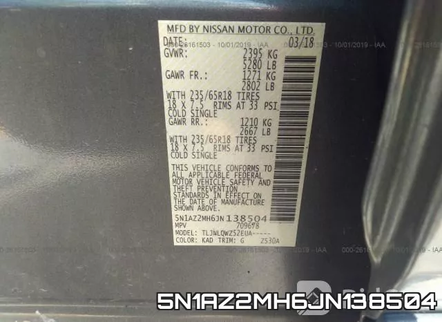 5N1AZ2MH6JN138504