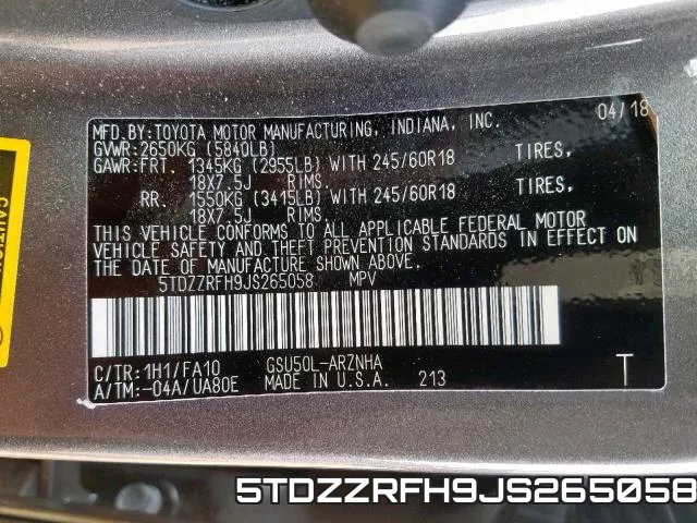 5TDZZRFH9JS265058