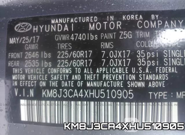 KM8J3CA4XHU510905