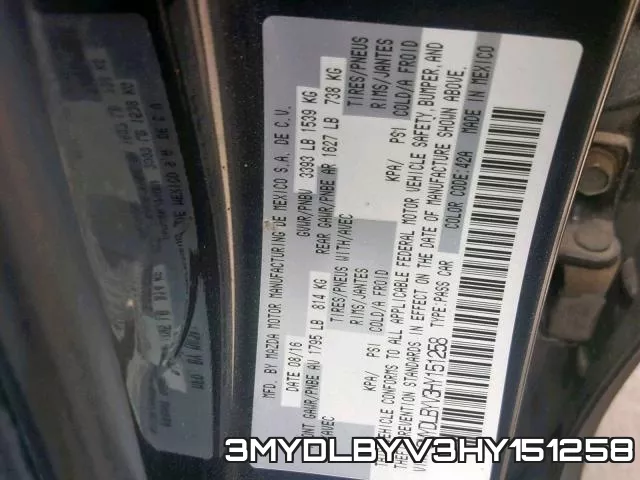3MYDLBYV3HY151258