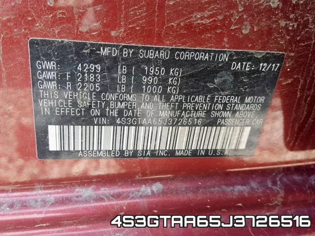 4S3GTAA65J3726516