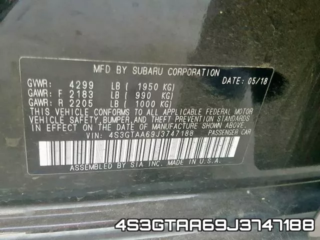4S3GTAA69J3747188