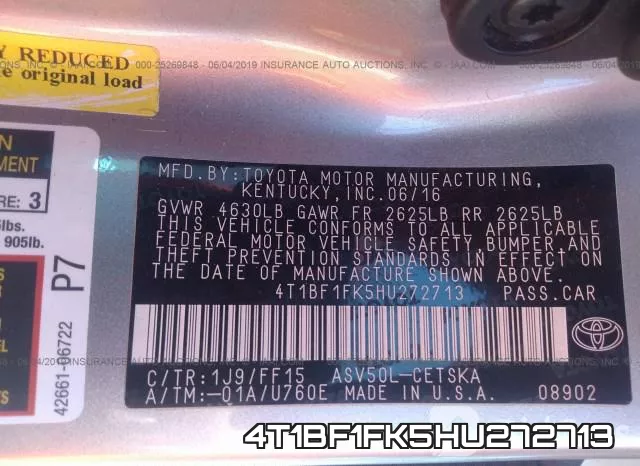 4T1BF1FK5HU272713
