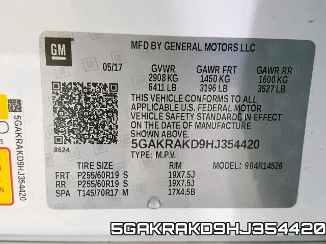 5GAKRAKD9HJ354420