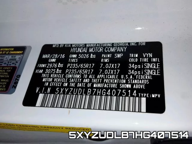 5XYZUDLB7HG407514