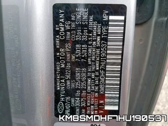 KM8SMDHF7HU190537