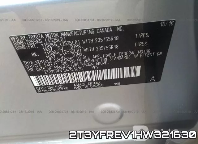 2T3YFREV1HW321630