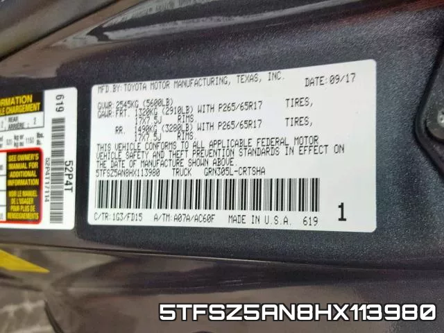 5TFSZ5AN8HX113980