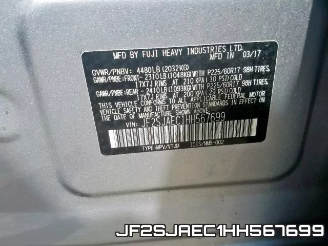 JF2SJAEC1HH567699