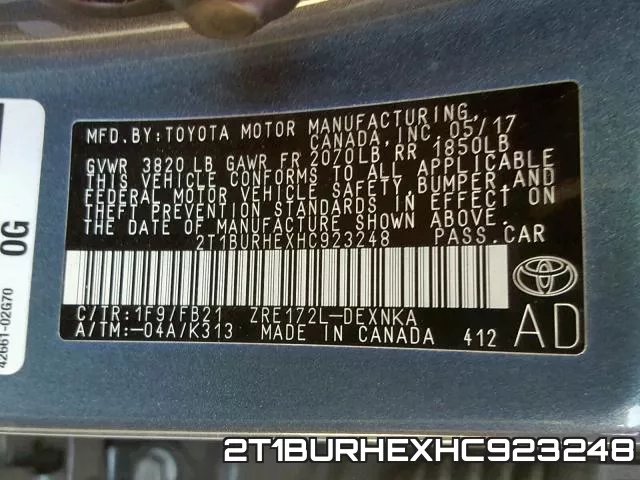 2T1BURHEXHC923248