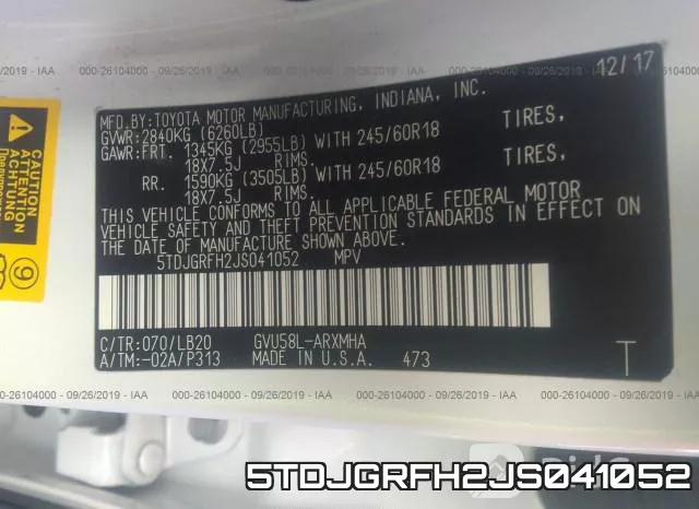 5TDJGRFH2JS041052