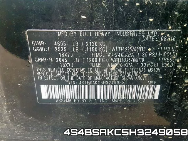 4S4BSAKC5H3249058