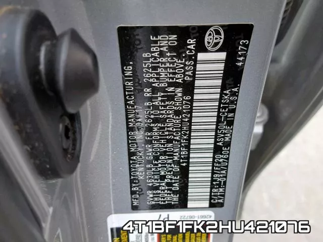 4T1BF1FK2HU421076