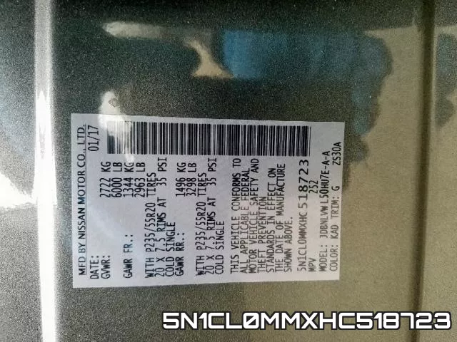 5N1CL0MMXHC518723