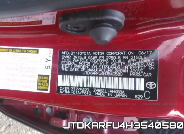 JTDKARFU4H3540580