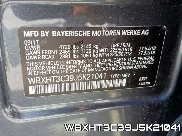 WBXHT3C39J5K21041