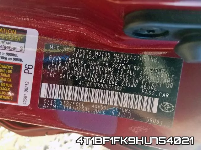 4T1BF1FK9HU754021