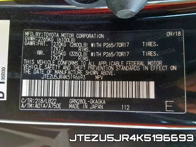 JTEZU5JR4K5196693